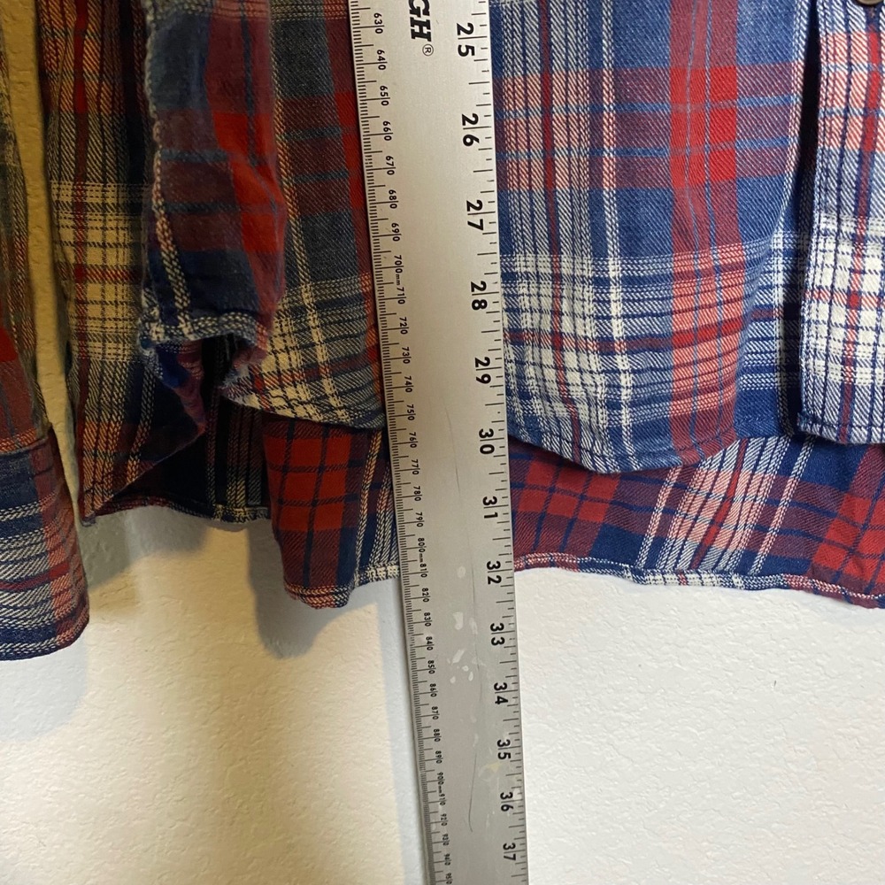 Lucky Brand Classic Red Flannel Mens XL Boho Casual Rustic Outdoor Plaid Western - Picture 3 of 13